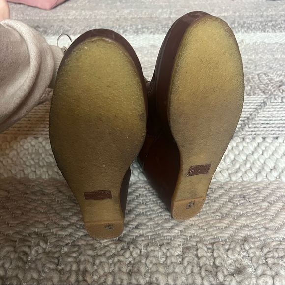 Coach Brady Booties Women Size 8 Brown Leather Wedge Ankle Boots Platform Casual - Picture 9 of 10